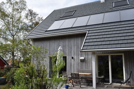 Haus mit Solarthermieanlage 